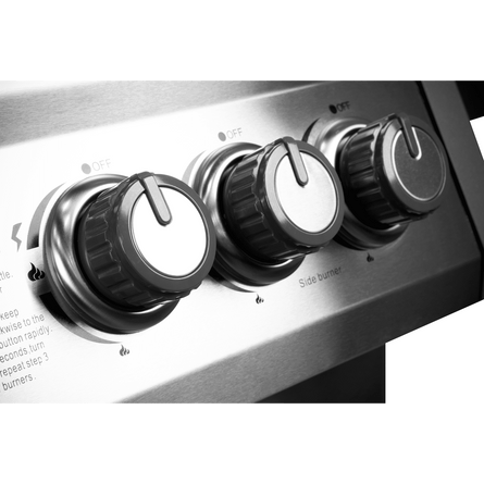 Dellonda 4+1 Burner Deluxe Gas BBQ Grill, Stainless Steel, Side Burner, Ignition - DG17 - DG17 - Sealey Tools UK - Workshop Tool Storage