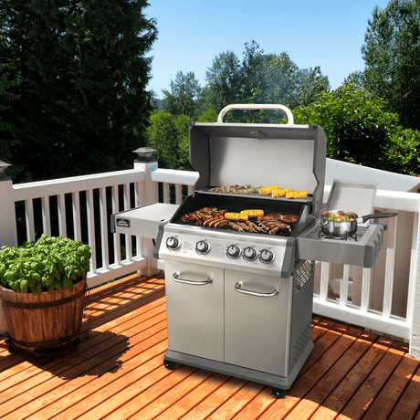 Dellonda 4+1 Burner Deluxe Gas BBQ Grill, Stainless Steel, Side Burner, Ignition - DG17 - DG17 - Sealey Tools UK - Workshop Tool Storage