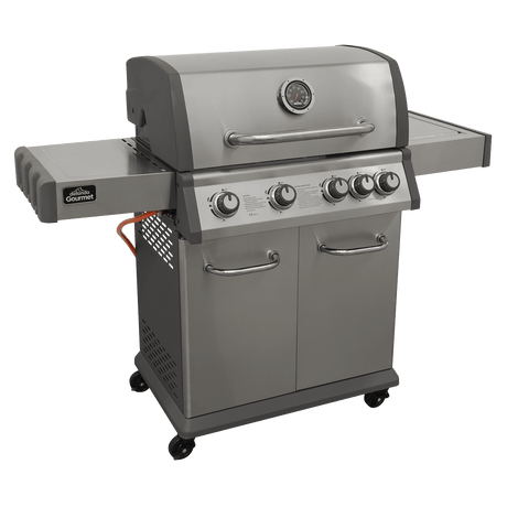 Dellonda 4+1 Burner Deluxe Gas BBQ Grill, Stainless Steel, Side Burner, Ignition - DG17 - DG17 - Sealey Tools UK - Workshop Tool Storage