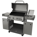 Dellonda 4+1 Burner Deluxe Gas BBQ Grill, Stainless Steel, Side Burner, Ignition - DG17 - DG17 - Sealey Tools UK - Workshop Tool Storage