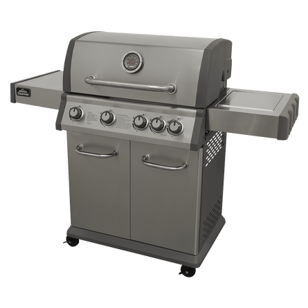 Dellonda 4+1 Burner Deluxe Gas BBQ Grill, Stainless Steel, Side Burner, Ignition - DG17 - DG17 - Sealey Tools UK - Workshop Tool Storage