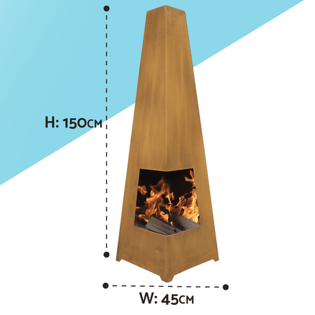 Dellonda Chiminea, Wood Burner, Heater for Outdoors W45cm x H150cm, Corten Steel - DG106 - DG106 - Sealey Tools UK - Workshop Tool Storage