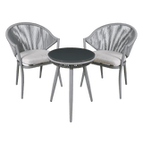 Dellonda Echo 3 Piece Aluminium Balcony Set with Tempered Glass Top - DG58 - DG58 - DG58 - Sealey Tools UK - Workshop Tool Storage