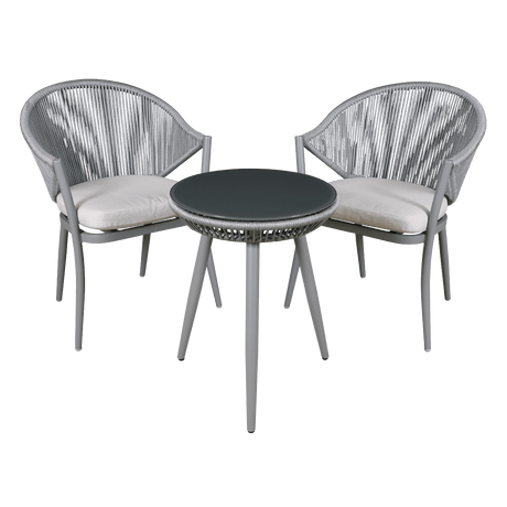 Dellonda Echo 3 Piece Aluminium Balcony Set with Tempered Glass Top - DG58 - DG58 - DG58 - Sealey Tools UK - Workshop Tool Storage