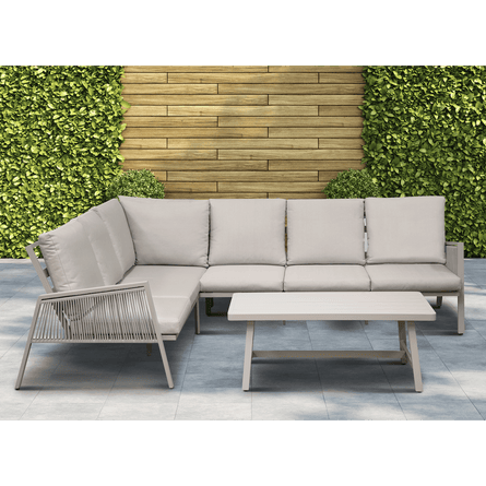 Dellonda Fusion 4 Piece Outdoor Garden Corner Sofa & Coffee Table Set, Aluminium - DG57 - DG57 - Sealey Tools UK - Workshop Tool Storage