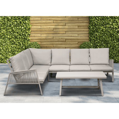 Dellonda Fusion 4 Piece Outdoor Garden Corner Sofa & Coffee Table Set, Aluminium - DG57 - DG57 - Sealey Tools UK - Workshop Tool Storage