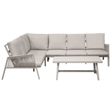 Dellonda Fusion 4 Piece Outdoor Garden Corner Sofa & Coffee Table Set, Aluminium - DG57 - DG57 - Sealey Tools UK - Workshop Tool Storage