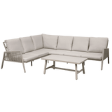 Dellonda Fusion 4 Piece Outdoor Garden Corner Sofa & Coffee Table Set, Aluminium - DG57 - DG57 - Sealey Tools UK - Workshop Tool Storage