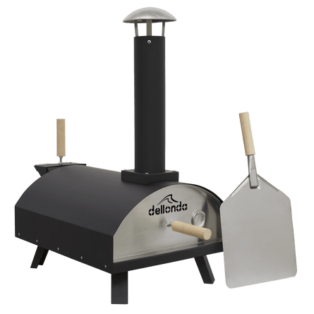 Dellonda Portable Wood - Fired 14" Pizza Oven and Smoking Oven, Black/Stainless Steel - DG10 - DG10 - Sealey Tools UK - Workshop Tool Storage