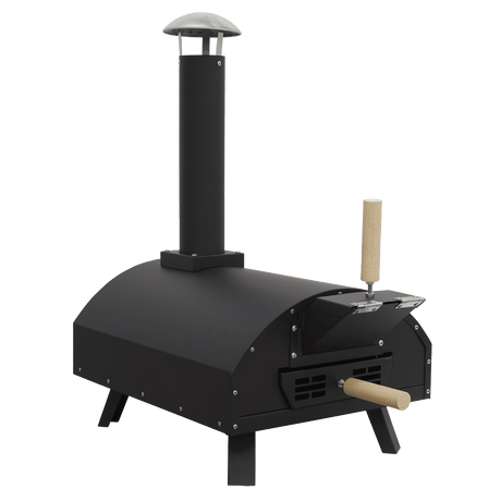Dellonda Portable Wood - Fired 14" Pizza Oven and Smoking Oven, Black/Stainless Steel - DG10 - DG10 - Sealey Tools UK - Workshop Tool Storage