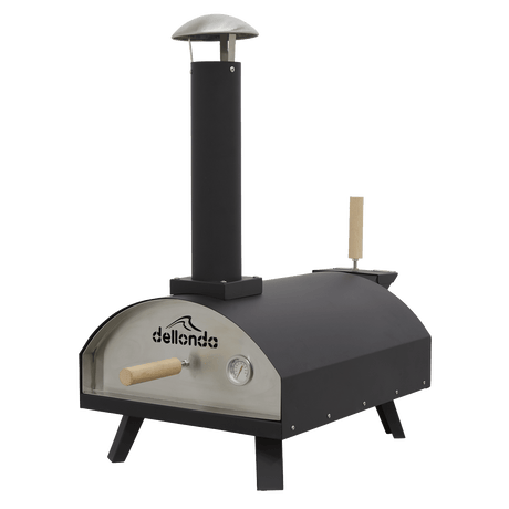 Dellonda Portable Wood - Fired 14" Pizza Oven and Smoking Oven, Black/Stainless Steel - DG10 - DG10 - Sealey Tools UK - Workshop Tool Storage