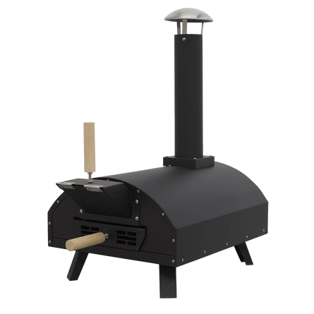 Dellonda Portable Wood - Fired 14" Pizza Oven and Smoking Oven, Black/Stainless Steel - DG10 - DG10 - Sealey Tools UK - Workshop Tool Storage