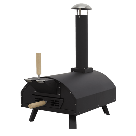 Dellonda Portable Wood - Fired 14" Pizza Oven and Smoking Oven, Black/Stainless Steel - DG10 - DG10 - Sealey Tools UK - Workshop Tool Storage