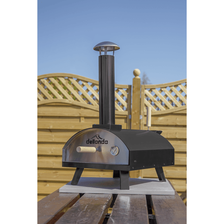 Dellonda Portable Wood - Fired 14" Pizza Oven and Smoking Oven, Black/Stainless Steel - DG10 - DG10 - Sealey Tools UK - Workshop Tool Storage