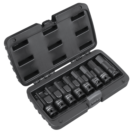 Premier AK5600 8pc 1/2"Sq Drive Hex Impact Socket Bit Set - Imperial - AK5600 - Sealey Tools UK - Workshop Tool Storage
