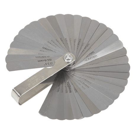 Premier VS512 35 Blade Feeler Gauge - Dual Marked - VS512 - Sealey Tools UK - Workshop Tool Storage