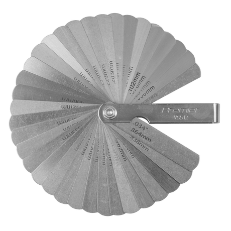 Premier VS512 35 Blade Feeler Gauge - Dual Marked - VS512 - Sealey Tools UK - Workshop Tool Storage