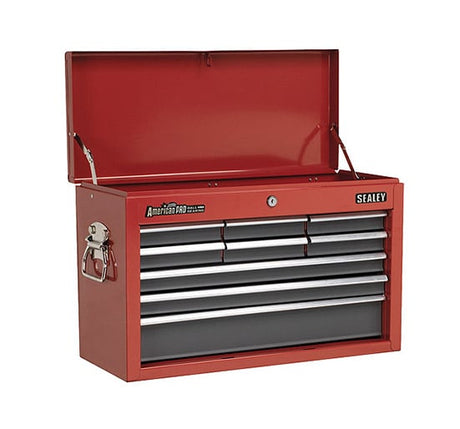 REFURBISHED CLASS A - Sealey AP22509BB Topchest 9 Drawer with Ball Bearing Runners - Red/Grey - Tool Chests - SLY-15857-Refurb - Sealey Tools UK - Workshop Tool Storage