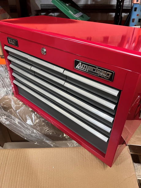 REFURBISHED CLASS A - Sealey AP22509BB Topchest 9 Drawer with Ball Bearing Runners - Red/Grey - Tool Chests - SLY-15857-Refurb - Sealey Tools UK - Workshop Tool Storage