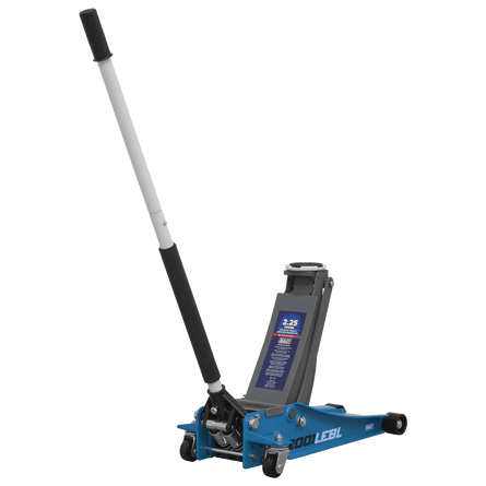Sealey 2001LEBL Trolley Jack 2.25tonne Low Entry Rocket Lift Blue - 2001LEBL - Sealey Tools UK - Workshop Tool Storage