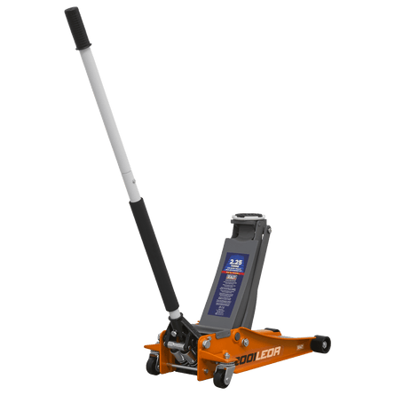 Sealey 2001LEOR Trolley Jack 2.25tonne Low Entry Rocket Lift Orange - 2001LEOR - Sealey Tools UK - Workshop Tool Storage