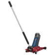 Sealey 3000LE Trolley Jack 3tonne Low Entry Rocket Lift Red - 3000LE - Sealey Tools UK - Workshop Tool Storage