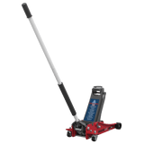 Sealey 3000LE Trolley Jack 3tonne Low Entry Rocket Lift Red - 3000LE - Sealey Tools UK - Workshop Tool Storage