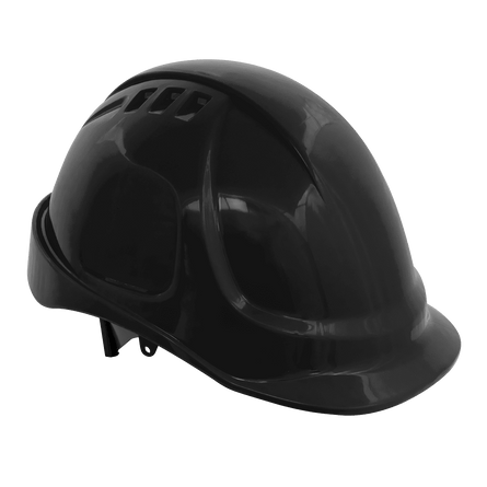 Sealey 502BLK Safety Helmet - Vented (Black) - 502BLK - Sealey Tools UK - Workshop Tool Storage