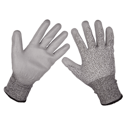 Sealey 9139XL Anti - Cut PU Gloves (Cut Level C - X - Large) - Pair - 9139XL - Sealey Tools UK - Workshop Tool Storage