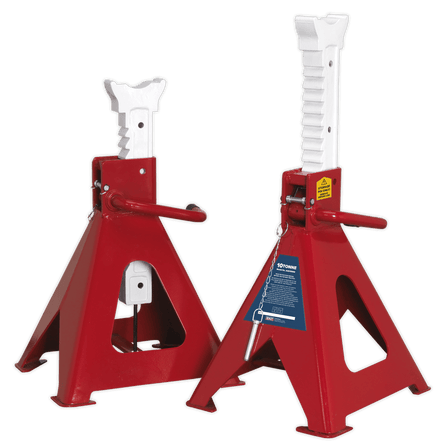 Sealey AAS10000 Axle Stands (Pair) 10tonne Capacity per Stand Auto Rise Ratchet - AAS10000 - Sealey Tools UK - Workshop Tool Storage