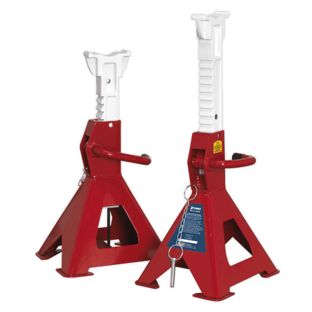 Sealey AAS3000 Axle Stands (Pair) 3tonne Capacity per Stand Auto Rise Ratchet - AAS3000 - Sealey Tools UK - Workshop Tool Storage