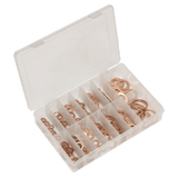 Sealey AB020CW Copper Sealing Washer Assortment 250pc - Metric - AB020CW - Sealey Tools UK - Workshop Tool Storage