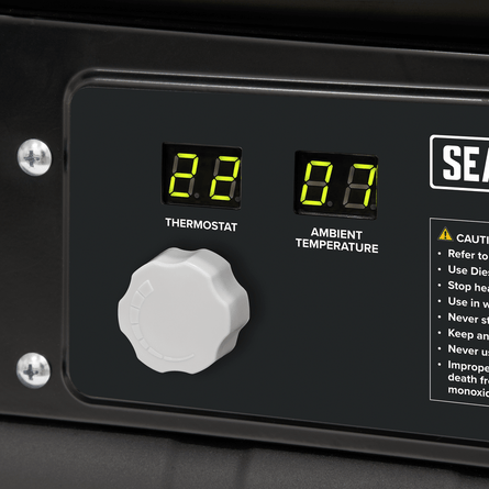 Sealey AB7081 Space Warmer® Paraffin/Kerosene/Diesel Heater 70,000Btu/hr with Wheels - AB7081 - Sealey Tools UK - Workshop Tool Storage