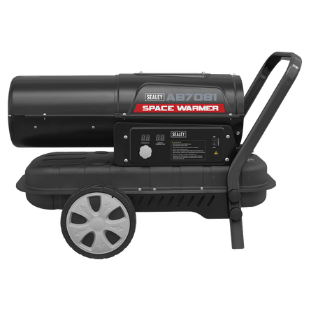 Sealey AB7081 Space Warmer® Paraffin/Kerosene/Diesel Heater 70,000Btu/hr with Wheels - AB7081 - Sealey Tools UK - Workshop Tool Storage