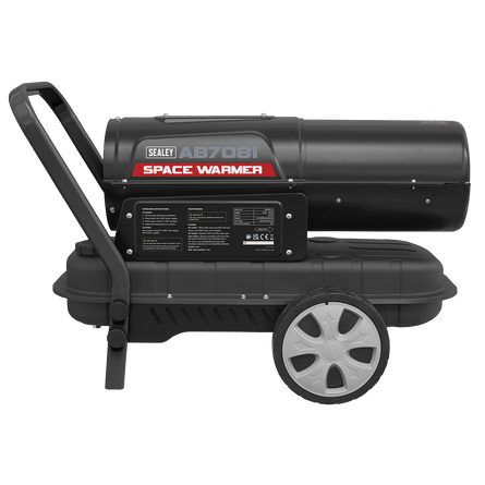Sealey AB7081 Space Warmer® Paraffin/Kerosene/Diesel Heater 70,000Btu/hr with Wheels - AB7081 - Sealey Tools UK - Workshop Tool Storage