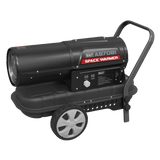 Sealey AB7081 Space Warmer® Paraffin/Kerosene/Diesel Heater 70,000Btu/hr with Wheels - AB7081 - Sealey Tools UK - Workshop Tool Storage