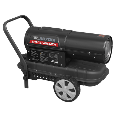 Sealey AB7081 Space Warmer® Paraffin/Kerosene/Diesel Heater 70,000Btu/hr with Wheels - AB7081 - Sealey Tools UK - Workshop Tool Storage