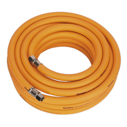 Sealey AHHC1038 Air Hose 10m x 10mm Hybrid High - Visibility with 1/4"BSP Unions - AHHC1038 - Sealey Tools UK - Workshop Tool Storage