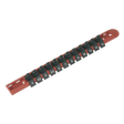 Sealey AK1412 Socket Retaining Rail with 12 Clips 1/4"Sq Drive - AK1412 - Sealey Tools UK - Workshop Tool Storage