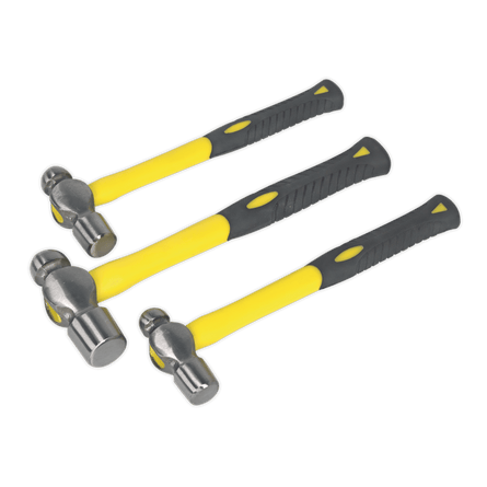 Sealey AK2031 Ball Pein Hammer Set 3pc with Fibreglass Shafts - AK2031 - Sealey Tools UK - Workshop Tool Storage