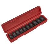 Sealey AK2301 Impact TRX - Star Female Socket Set 10pc 1/2in Sq Drive - Impact Socket Sets - SLY-12683 - Sealey Tools UK - Workshop Tool Storage