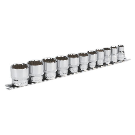 Sealey AK2672 Socket Set 11pc 3/8"Sq Drive 12pt WallDrive® Imperial - AK2672 - Sealey Tools UK - Workshop Tool Storage