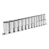 Sealey AK2675 Socket Set 13pc 1/2"Sq Drive 12pt Deep WallDrive® Imperial - AK2675 - Sealey Tools UK - Workshop Tool Storage