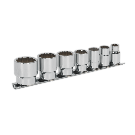 Sealey AK2676 Socket Set 7pc 3/8in Sq Drive Whitworth - SLY-16780 - Sealey Tools UK - Workshop Tool Storage