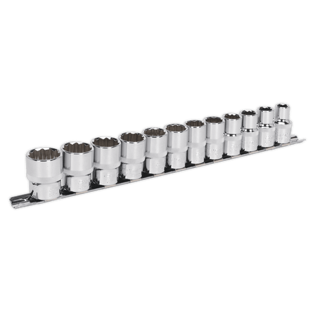 Sealey AK2684 Socket Set 12pc 1/2"Sq Drive 12pt WallDrive® Metric - AK2684 - Sealey Tools UK - Workshop Tool Storage