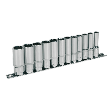 Sealey AK2694 Socket Set 12pc 3/8"Sq Drive 6pt Deep WallDrive® Metric - AK2694 - Sealey Tools UK - Workshop Tool Storage