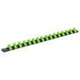 Sealey AK27053HV Socket Retaining Rail with 16 Clips 3/8"Sq Drive - Hi - Vis Green - AK27053HV - Sealey Tools UK - Workshop Tool Storage