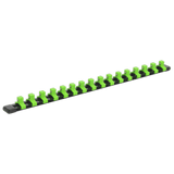 Sealey AK27053HV Socket Retaining Rail with 16 Clips 3/8"Sq Drive - Hi - Vis Green - AK27053HV - Sealey Tools UK - Workshop Tool Storage