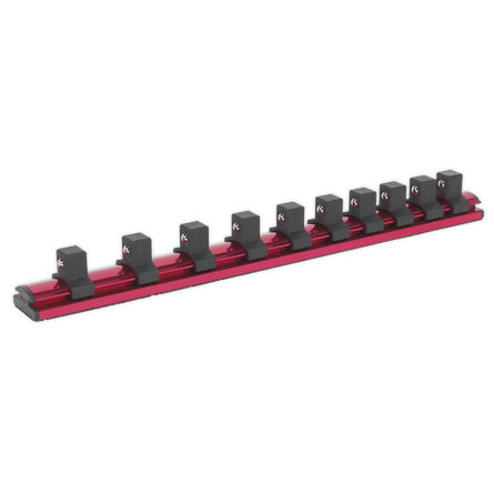 Sealey AK27084 Socket Retaining Rail Magnetic 1/2"Sq Drive 10 Clips - AK27084 - Sealey Tools UK - Workshop Tool Storage