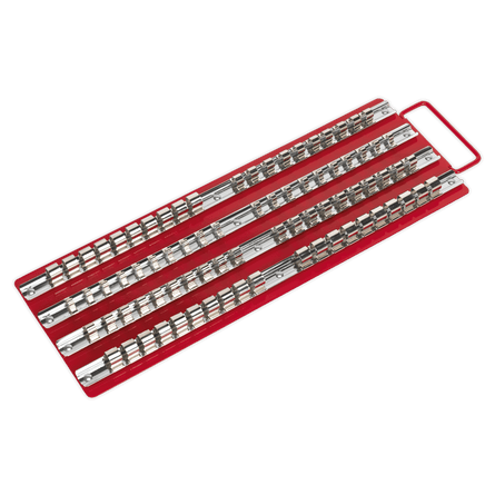 Sealey AK271 Socket Rail Tray Red 1/4", 3/8" & 1/2"Sq Drive - AK271 - Sealey Tools UK - Workshop Tool Storage